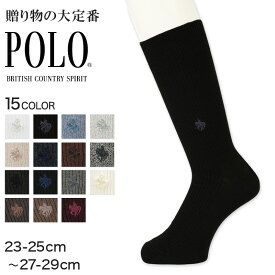 【5/25(土)エントリー＋複数購入でP10倍】グンゼ POLO ソックス メンズ 23-25cm～27-29cm (靴下 ビジネスソックス カジュアル 抗菌防臭 スクールソックス 男性 紳士 クルーソックス ポロ ワンポイント)