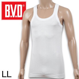 BVD メンズ タンクトップ 綿100％ LL (コットン ランニング シャツインナー 下着 男性 紳士 白 ホワイト 大きいサイズ)