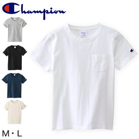 チャンピオン tシャツ レディース 半袖 ポケット 綿100% M・L (トップス コットン Tシャツ クルーネック ブランド Champion)【在庫限り】