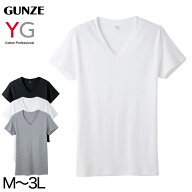 グンゼ tシャツ メンズ インナー 半袖 綿100% vネック M〜3L YG ワイジー 下着 肌着 大きいサイズ 3L 男…