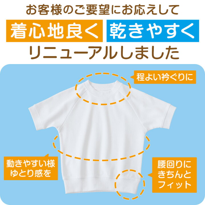 　小学生女子体操服透け胸画像 楽天市場】体操服 半袖 大きいサイズ 体操着 S〜3L 半そで 綿混 160 170 180 ゆったり 白 小学生 小学校 中学生 男子 女子 女の子  男の子 速乾 子供 綿 : 下着・靴下のすててこねっと