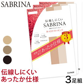 グンゼ SABRINA 伝線しにくい あったかストッキング 3足組 M-L・L-LL (レディース パンスト パンティストッキング ベージュ 黒)【在庫限り】