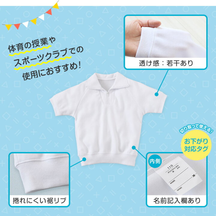 楽天市場】☆リニューアル☆ 体操服 半袖 襟付き ドライ 160 170 180 