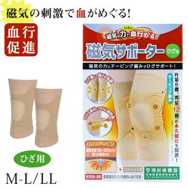 セルヴァン 膝 磁気 磁石 サポーター M～LL (サポータ テーピング 保温 暖かい 軽い 捻挫 関節 血行促進 リラックス コリ 緩和 ひざサポーター 永久磁石 綿混 冷え むくみ 健康グッズ 国産 日本製 医療) (介護用品)【取寄せ】