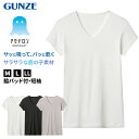 アセドロン Vネック Tシャツ グンゼ 鹿の子 クールマジック メンズ M〜LL gunze coolmagic 吸汗速乾 消臭 v首 半袖 短袖 汗取り 汗パッド 脇パッド シャツ 下着 肌着 インナー 夏 プレゼント ギフト 父の日