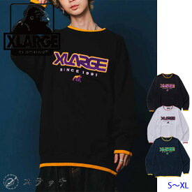 XLARGE エクストララージ スウェット ATHLETIC LOGO CREWNECK SWEAT 101224012015 トップス メンズ クルーネック シンプル ストリート カジュアル 裏毛 トレーナー ロゴ 刺繍 トレンド ブーム 中学生 高校生 大学生 学生 プレゼント ブラック アッシュ ネイビー S M L XL