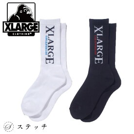 XLARGE エクストララージ 靴下 XL LAX LOGO SOCKS 101224054003靴下 ソックス メンズ おしゃれ ミドル丈 伸縮性 ロゴ オリジナルロゴ ブランドロゴ ストリート カジュアル 大人ストリート パイル編み 中学生 高校生 大学生 学生 ホワイト ブラック ONESIZE