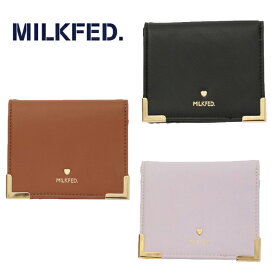 MILKFED ミルクフェド POINT HEART WALLET 103211054007 財布 小物 雑貨 コンパクト レディース 二つ折り ブランド ロゴ スクエア シンプル 型押し プレゼント 贈り物 中学生 高校生 大学生 学生 トレンド 流行 ブラック ブラウン ライトピンク ONESIZE