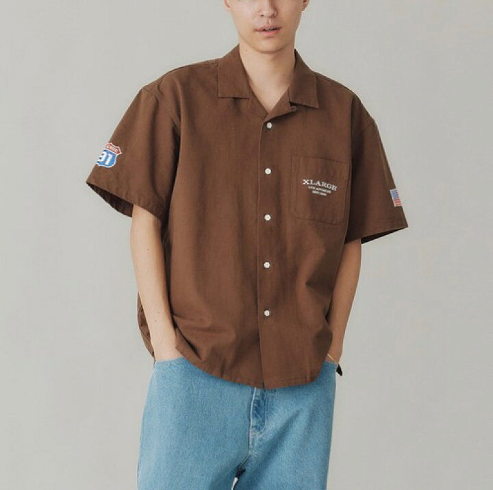 Xlarge ラージブラウン ステッチワークシャツ・パンツ