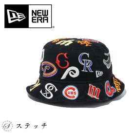 NEWERA ニューエラ 帽子 バケット01 Team Logo Allover MLB クーパーズタウン ブラック 14109616 おしゃれ ブランド 人気 アウトドア シンプル プレゼント 贈り物 帽子 キャップ メンズ レディース ユニセックス ハット 学生 総柄 バケットハット