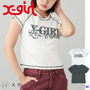 �G�b�N�X�K�[�� t�V���c X-girl CHROME EFFECT LOGO RAGLAN S/S BABY TEE 105243011009 ���f�B�[�X �g�b�v�X �J�b�g�\�[ ���� ������� ���St ����T �R���p�N�g �t���C�X�f�� 90�N�� Y2K �e�B�[�V���c �J�W���A�� 