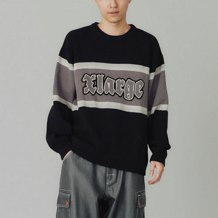 楽天市場】XLARGE エクストララージ ニット STRIPED CREWNECK KNIT TOP 