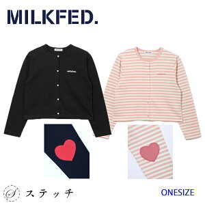 MILKFED �~���N�t�F�h �J�[�f�B�K�� HEART ELBOW CARDIGAN 103241013010 �g�b�v�X �J�b�g�\�[ �K�[���[ �n�[�g �G���{�[�p�b�` �x�[�V�b�N �J�W���A�� ���f�B�[�X�t�@�b�V���� ���f�B�[�X �g�����h