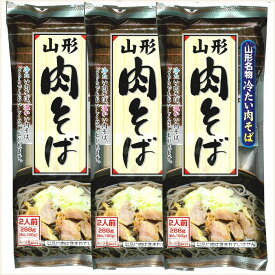 冷たい肉そば 山形県河北町 谷地 3袋セット (1袋2人前） 山形肉そば みうら食品 送料無料 メール便