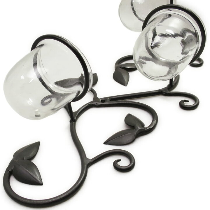 フラワーベース 壁掛け つる草のガラスカップフラワーベースｓ アイアン ウォールデコ 壁飾り 花器 花瓶 速くおよび自由な アイアン