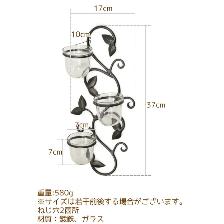 フラワーベース 壁掛け つる草のガラスカップフラワーベースｓ アイアン ウォールデコ 壁飾り 花器 花瓶 速くおよび自由な アイアン