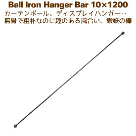 アイアンバー 鉄棒 ハンガー DIY カーテンレール 1200mm 120cm ボールハンガー10×1200