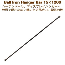 アイアンバー 鉄棒 ハンガー DIY カーテンレール 1200mm 120cm ボールハンガー15×1200