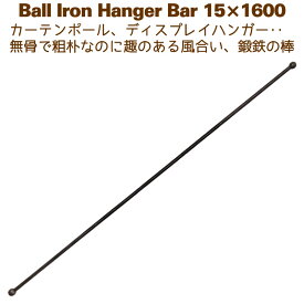 アイアンバー 鉄棒 ハンガー DIY カーテンレール 1600mm 160cm ボールハンガー15×1600