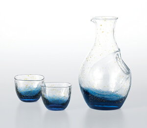 酒用品 徳利 おちょこセット 酒器 江戸硝子 八千代窯 冷酒器セット 木箱入り 冷酒カラフェ 350ml 冷酒杯 65ml ギフト 東洋佐々木ガラス