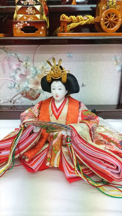 楽天市場】送料無料久月作 雛人形 衣装着五人揃い 木製収納台三段飾り  