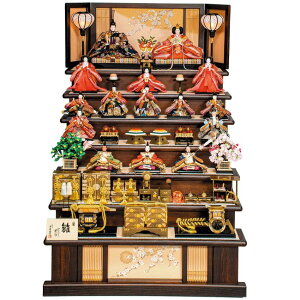 送料無料 平安豊久作 雛人形 衣装着十五人揃い 木製七段飾り 【花もも】 〈お雛様 お雛さま おひな様 おひなさま お雛飾り おひな飾り お内裏様 お姫様 雛祭り ひなまつり 三月三日