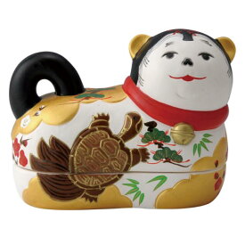 昭峰作　陶器製　犬筥飾り　犬箱飾り　【亀】〈いぬばこ 日本の伝統品 犬の置物お飾り 雛人形脇飾り おひなさまの守護神 おひな飾りの守護神 嫁入り道具 お産・赤ちゃんのお守り 初節句縁起物 御節句飾り 雛祭り 桃の節句〉