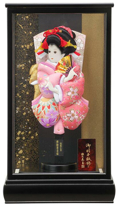 楽天市場】送料無料 東玉作 13号 特振ピンク ガラスケース入り羽子板 