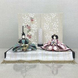 翌日発送・送料無料春蔵作　雛人形　木製白夢桜mini平台飾り　【まりもよう】〈モダン お雛様 お雛さま おひな様 おひなさま お雛飾り お内裏様 雛祭り 三月三日 初節句 初節供 桃の節句 衣裳着人形 二人飾り 2人飾り 殿姫飾り〉