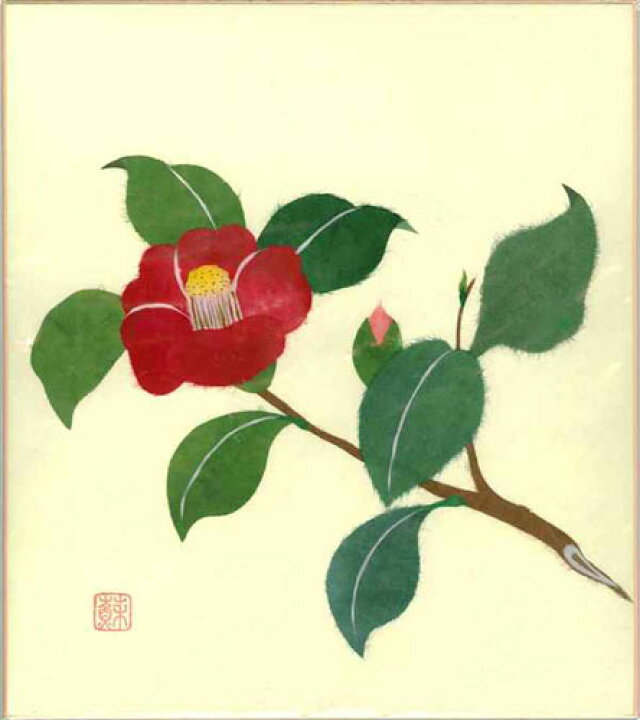 楽天市場】色紙 日本画 季節のちぎり絵シリーズ 冬 12月の誕生花 貼り 