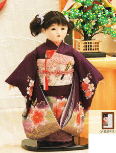 送料無料 平安豊久作 市松人形 13号 正絹刺繍 紫 〈平安豊久 いちまつにんぎょう いちまさん 日本人形 和人形 和服衣装着人形 伝統人形 衣裳着人形 衣装着人形 着物人形 女の子のお
