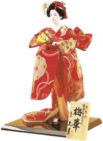久月作　日本人形（尾山人形）　古布調　【梅華】　Japanese doll　〈日本の伝統品　にほんにんぎょう　和人形　お人形　和の置物・お飾り・インテリア　日本のおみやげ　海外・外国へのお土産・プレゼントにもおススメです！　通販〉