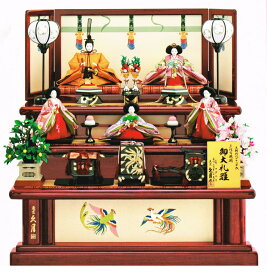 送料無料　久月作　ワダエミ監修　二世光匠着付け　正絹有職揃　衣装着五人揃い　木製三段飾り　【御大礼雛】　〈お雛様 お雛さま おひな様 御雛飾り おひな飾り お内裏様 お姫様 雛祭り ひなまつり 初節句祝い 桃の節句 3月3日 ひな人形 衣裳着雛人形〉