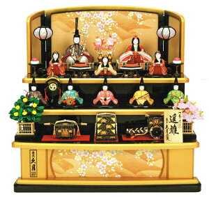 送料無料 久月監製 一秀作 雛人形 木目込十人揃い 木製三段飾り 【遥雛】 〈お雛様 お雛さま おひな様 御雛飾り おひな飾り お内裏様 お姫様 雛祭り ひなまつり 初節句祝い 桃の節