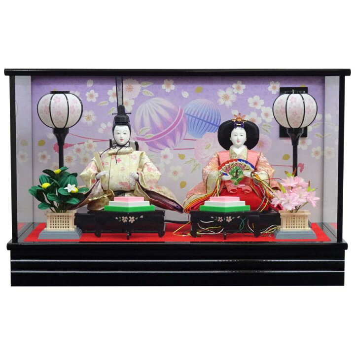 楽天市場】送料無料秀山作 雛人形 衣裳着親王 ガラスケース(黒塗り手毬 