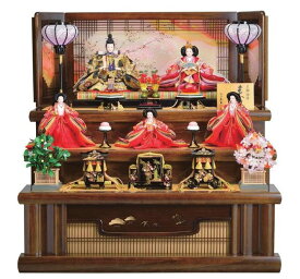 送料無料　東玉　雛人形　衣装着五人揃い　木製三段飾り　【梅日和】　〈お雛様 お雛さま おひな様 おひなさま お雛飾り お内裏様 雛祭り 三月三日 桃の節句 衣裳着人形 三人官女 五人飾り 5人飾り〉