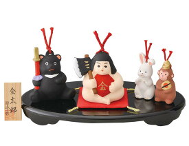 陶器製　土鈴・福鈴　五月人形　武者人形　日本人形　鉞(マサカリ)持ち金太郎と森の仲間たち(熊・兎・猿)