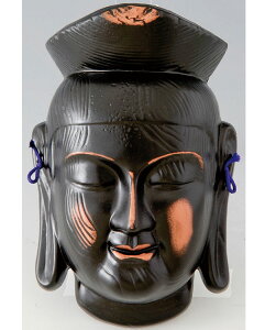 【ロングセラー】 陶器製 仏面 吉祥面 【弥勒菩薩面】(小) 〈仏教 みろくぼさつ ミロクボサツ 彌勒菩薩 仏様 お顔 海外・外国へのお土産・プレゼントにも人気です。和のインテリ