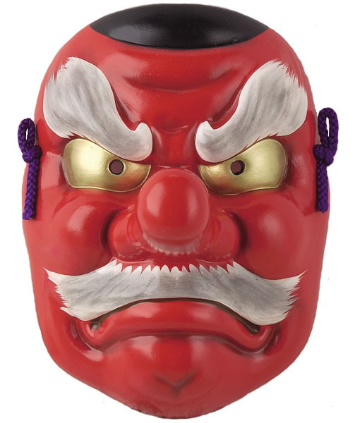 陶器製　能面　吉祥面　　Noh mask　<br><br>〈海外・外国へのお土産・プレゼントにも人気です。 和のインテリア 外国人おみやげ 日本のおみやげ 日本の伝統品 お面 のうめん おめん 天狗のお面 天狗面 通販〉