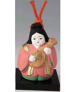 土鈴 七福神 弁才天 (弁財天) 美しい女性の姿をし、琵琶を奏で、財と才を授ける神様です。 〈開運招福! 縁起物 しちふくじん 弁天 和のインテリア 陶器の置物 通販〉