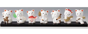 陶器製 招き猫七福神 布袋・福禄寿・弁財天・寿老人・毘沙門天・恵比寿・大黒天型の招き猫たちです! 〈縁起物 陶器の置物・お飾り 日本の伝統品 お家の和のインテリア 七福神型招き