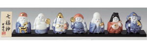 開運招福の縁起物! 磁器製 染め付け 染付笑門七福神 布袋・福禄寿・弁財天・寿老人・毘沙門天・恵比寿・大黒天 〈陶器の置物・お飾り 和のインテリア しちふくじん 通販〉