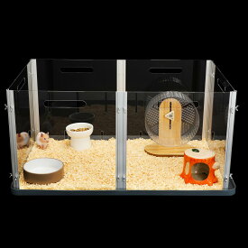 Ruexue 大型ハムスターケージ 透明アクリル小動物ケージ 80x50x40 cm 組み立て簡単 手締めネジ ハリネズミ・モルモット・ウサギ適用 飼育しやすい 大空間【生活応援】