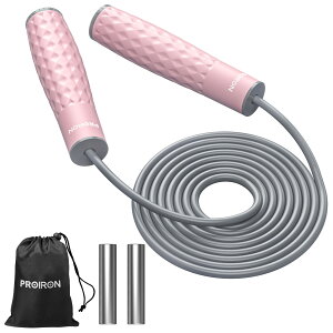 PROIRON 縄跳び なわとび トレーニング用 大人 ダイエット 人気 縄跳び トレーニング用 重い 収納袋付き 3m長さ調整 厚く7mm直径 大人用 学生用 450g 【正規品保証】【生活応援】