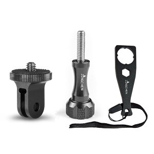 JINGCHEN A~ϊA_v^[ gopro ANZT[ 1/4 lW Zbg Or}EgA_v^[ J}Eg Insta360 X4/X3/X2/X/RS/R gopro hero Sony Sjcam Ȃǂ̃ANVJANZT[(ubN)