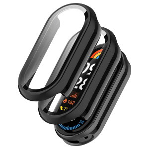 Seltureone �y2�zXiaomi smart band 9�p�ی�P�[�X PC�t���[��+�����K���X�t�B���� ��̉� �������� �ϏՌ��� �[�d�\���t���[�J�o�[�i�u���b�N*2�j�y���������z