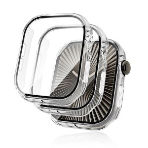 Seltureone �y2�Z�b�g�zApple Watch 10 46MM�p�ی�P�[�X �[�d�Ή� PC�t���[��+�����K���X�t�B���� ��̉� Apple Watch 10�J�o�[ 360°�S�ʕی� �������� �E���ȒP �ϏՌ� ���h�~ �ϐF�h�~ �����ߗ� - �N��