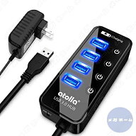 USB3.0ハブ 電源付き, atolla 4ポート高速USB3.0 の 拡張+ 1充電ポート USB Hub 独立スイッチ付 5V/3A AC…