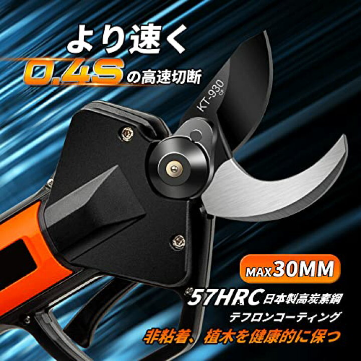 楽天市場】Kebtek 電動剪定バサミ テフロン非粘着性コーディング刃 