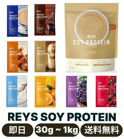 REYS レイズ ソイ プロテイン 1kg 国内製造 ビタミン7種配合 SOY ぷろていん ソイプロテイン (ソイラテ風味)　お試し 30g フルーツセット・お試し 30g カフェセット